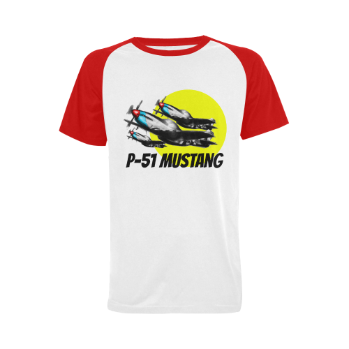 P-51 Mustang Fighters Men's Raglan T-shirt (USA Size) (Model T11)