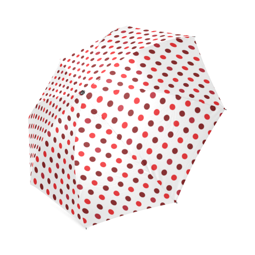 White With Red Dots Pattern Foldable Umbrella (Model U01)