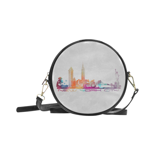 New York City skyline 5 Round Sling Bag (Model 1647)