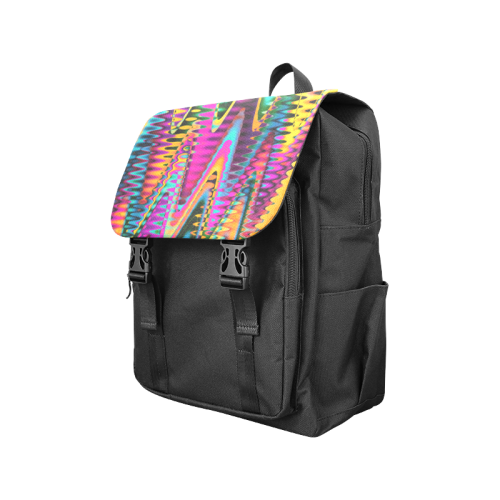 WAVES DISTORTION chevrons multicolored Casual Shoulders Backpack (Model 1623)