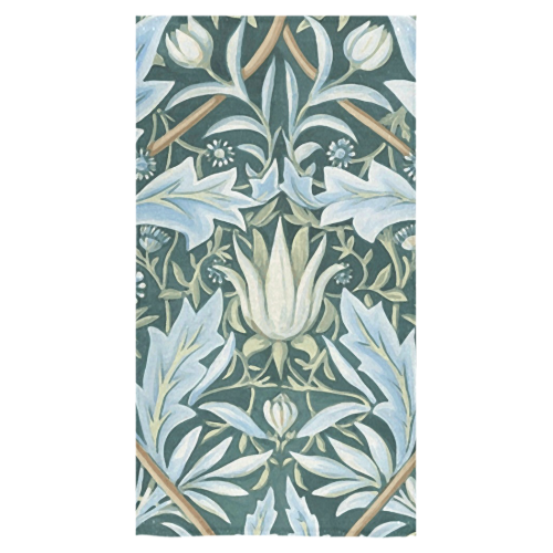 William Morris Blue Green Floral Bath Towel 30"x56"