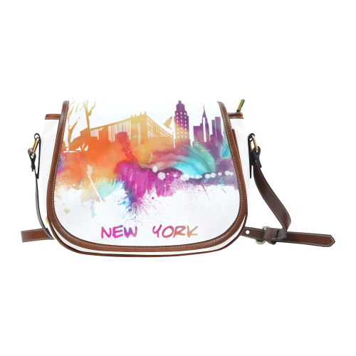 New York City skyline 8 Saddle Bag/Large (Model 1649)