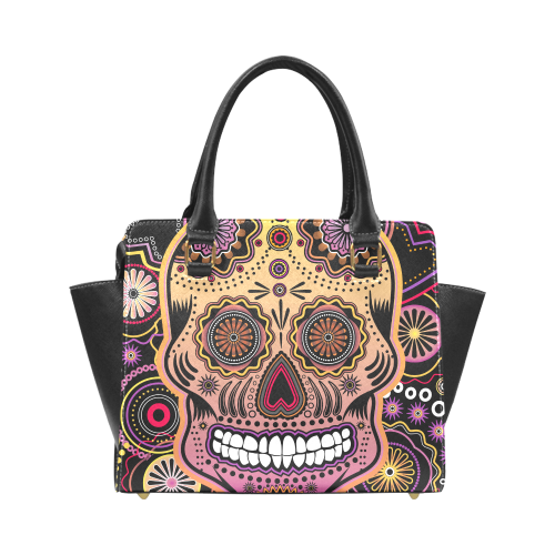 candy sugar skull Rivet Shoulder Handbag (Model 1645)