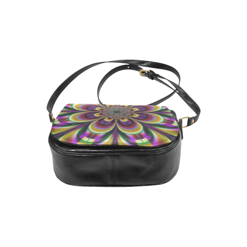 Purple Dream Mandala Flower Classic Saddle Bag/Small (Model 1648)