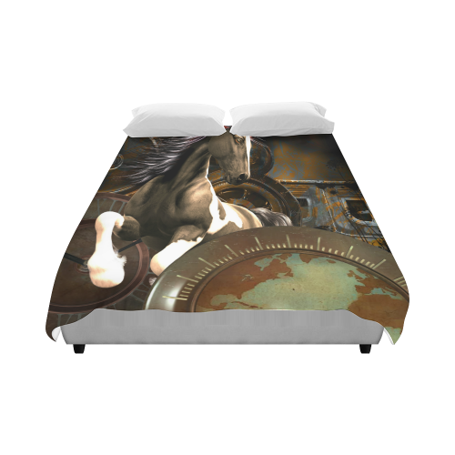 Steampunk, awesome horse with clocks and gears Duvet Cover 86"x70" ( All-over-print)