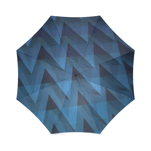 3-D Chevrons (Slate Blue) Foldable Umbrella (Model U01)