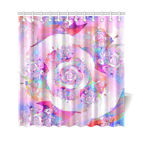 Pink Rose Fine Flower Art Shower Curtain 69"x72"