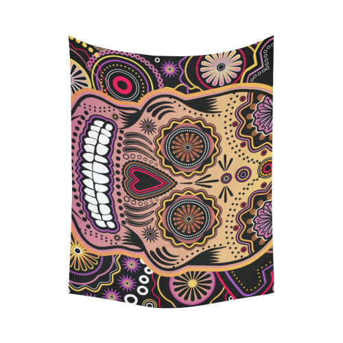 candy sugar skull Cotton Linen Wall Tapestry 80"x 60"