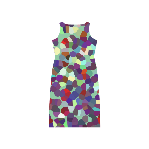 Rainbow Blobs Phaedra Sleeveless Open Fork Long Dress (Model D08)