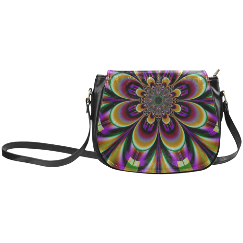 Purple Dream Mandala Flower Classic Saddle Bag/Small (Model 1648)