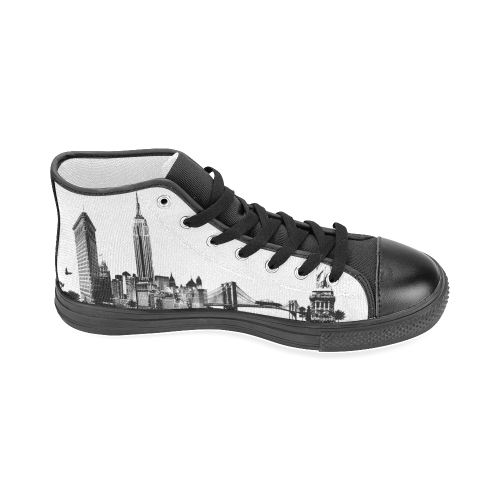 New York City skyline 6 Men’s Classic High Top Canvas Shoes (Model 017)