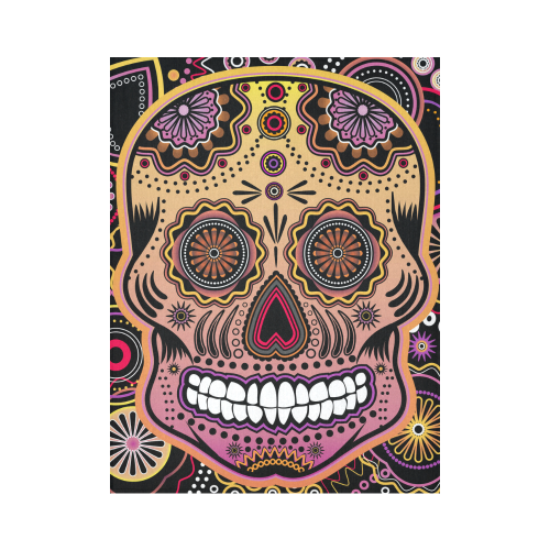 candy sugar skull Cotton Linen Wall Tapestry 60"x 80"