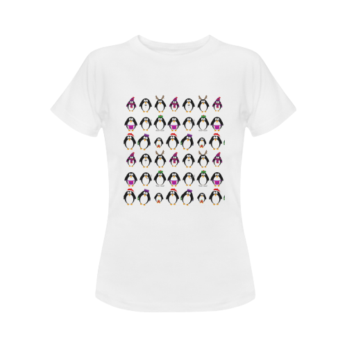 Christmas Party Penguins Women's Classic T-Shirt (Model T17）
