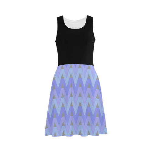 Cool Blues and Chevrons Atalanta Sundress (Model D04)