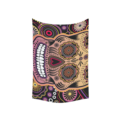 candy sugar skull Cotton Linen Wall Tapestry 60"x 40"