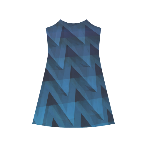 3-D Chevrons (Slate Blue) Alcestis Slip Dress (Model D05)