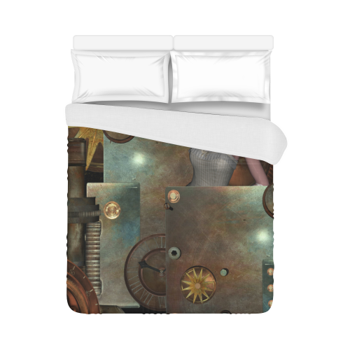Steampunk, rusty metal and clocks and gears Duvet Cover 86"x70" ( All-over-print)