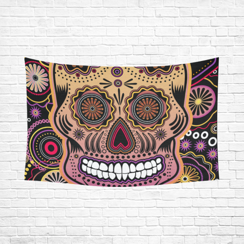 candy sugar skull Cotton Linen Wall Tapestry 90"x 60"