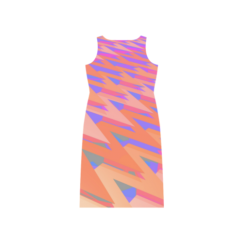 3-D Pastel Chevrons Phaedra Sleeveless Open Fork Long Dress (Model D08)