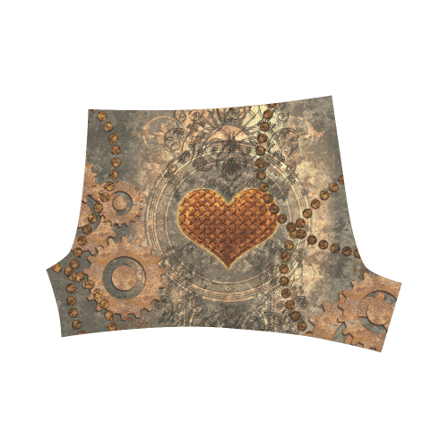 Steampuink, rusty heart with clocks and gears Briseis Skinny Shorts (Model L04)