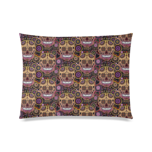 candy sugar skull Custom Zippered Pillow Case 20"x26"(Twin Sides)