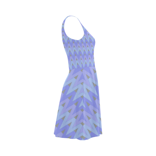 Cool Blues and Chevrons Atalanta Sundress (Model D04)