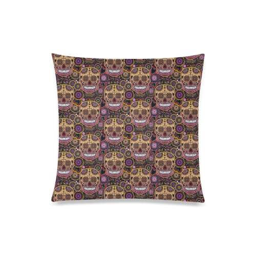 candy sugar skull Custom Zippered Pillow Case 20"x20"(One Side)