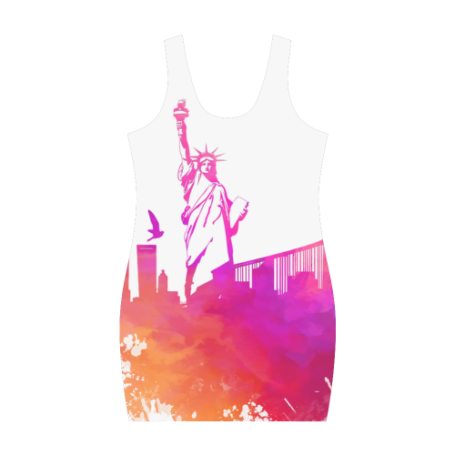 New York City skyline 7 Medea Vest Dress (Model D06)