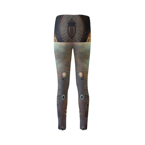 Steampunk, rusty metal and clocks and gears Cassandra Women's Leggings (Model L01)