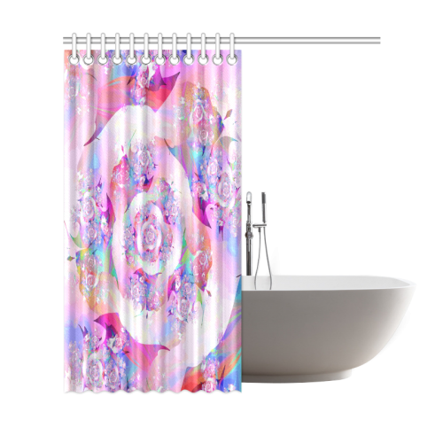 Pink Rose Fine Flower Art Shower Curtain 69"x72"