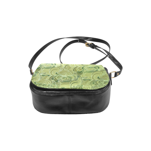 Green doodle drawing tones Classic Saddle Bag/Large (Model 1648)