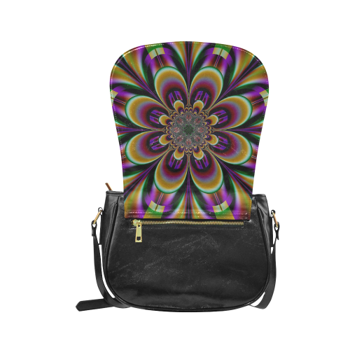 Purple Dream Mandala Flower Classic Saddle Bag/Small (Model 1648)