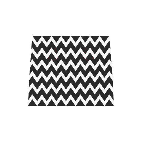 Modern Black and White Chevron ZigZag Pattern Boston Handbag (Model 1621)