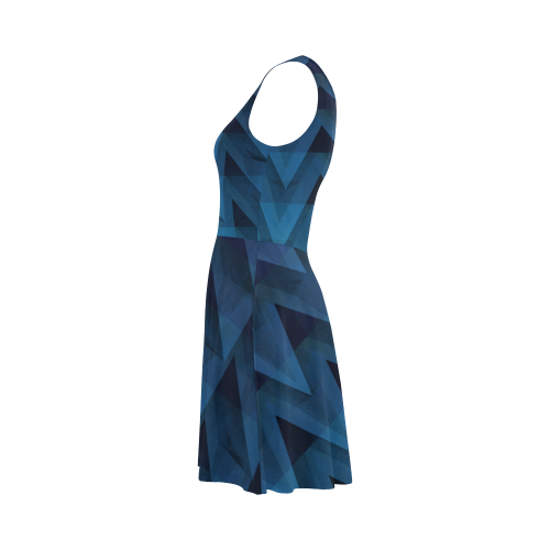 3-D Chevrons (Slate Blue) Atalanta Sundress (Model D04)