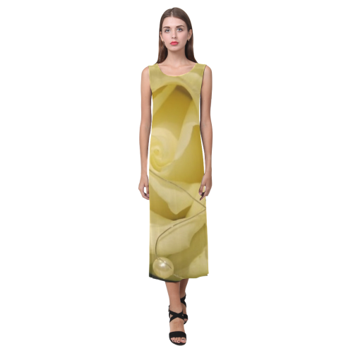Weise Perle mit Rose Phaedra Sleeveless Open Fork Long Dress (Model D08)