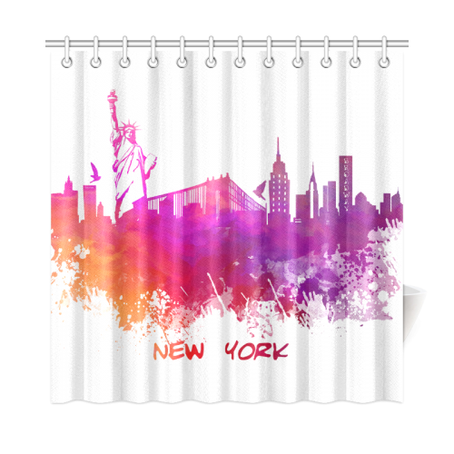 New York City skyline 7 Shower Curtain 72"x72"