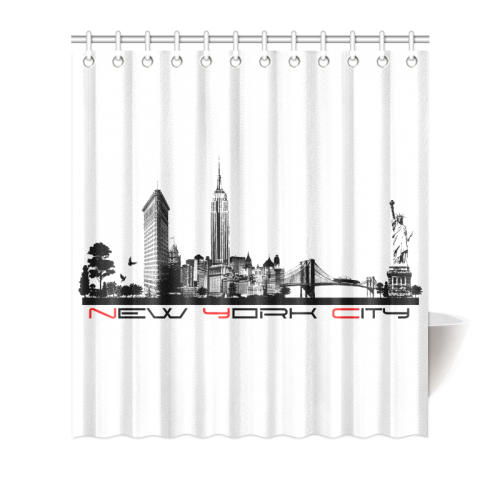 New York City skyline 6 Shower Curtain 66"x72"