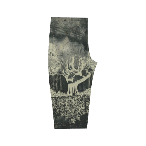 The dark side, skulls Hestia Cropped Leggings (Model L03)