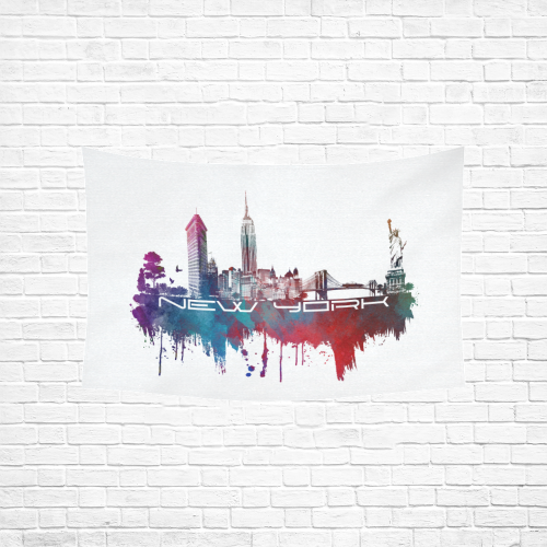 New York City skyline 2 Cotton Linen Wall Tapestry 60"x 40"