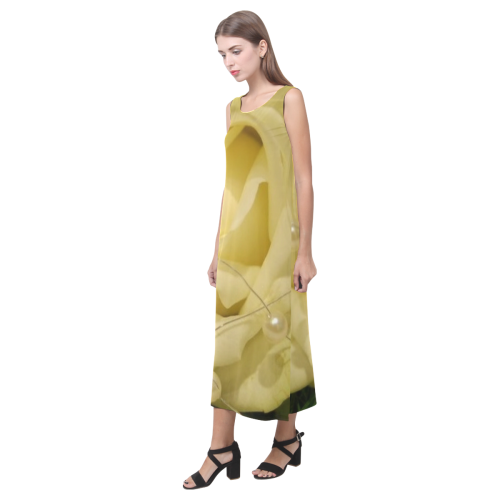 Weise Perle mit Rose Phaedra Sleeveless Open Fork Long Dress (Model D08)