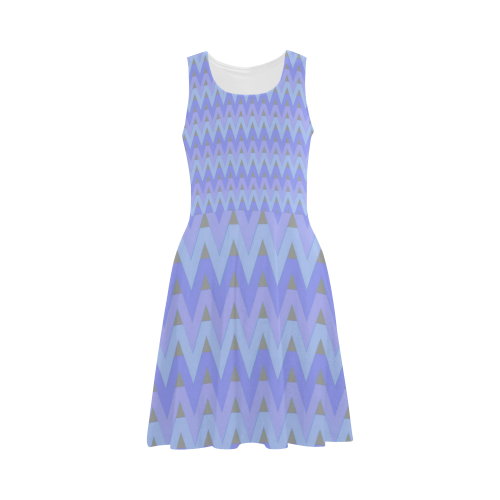 Cool Blues and Chevrons Atalanta Sundress (Model D04)