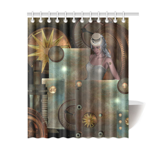 Steampunk, rusty metal and clocks and gears Shower Curtain 60"x72"