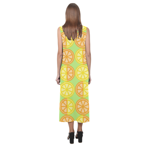 Citrus Fruit Phaedra Sleeveless Open Fork Long Dress (Model D08)