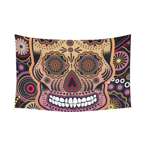 candy sugar skull Cotton Linen Wall Tapestry 90"x 60"