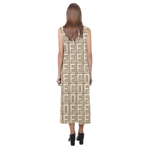 Coffee Overload Phaedra Sleeveless Open Fork Long Dress (Model D08)