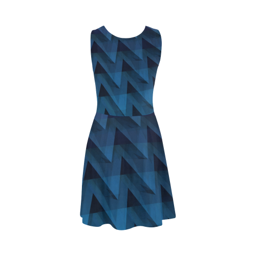 3-D Chevrons (Slate Blue) Atalanta Sundress (Model D04)