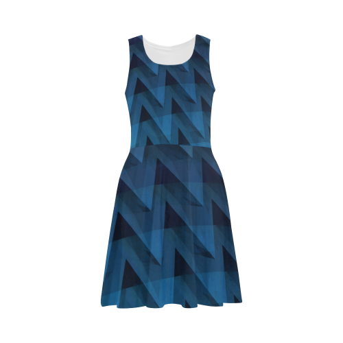 3-D Chevrons (Slate Blue) Atalanta Sundress (Model D04)