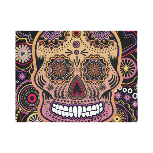 candy sugar skull Cotton Linen Wall Tapestry 80"x 60"