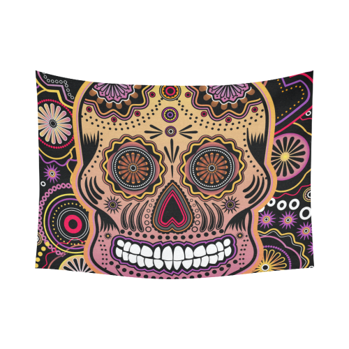 candy sugar skull Cotton Linen Wall Tapestry 80"x 60"