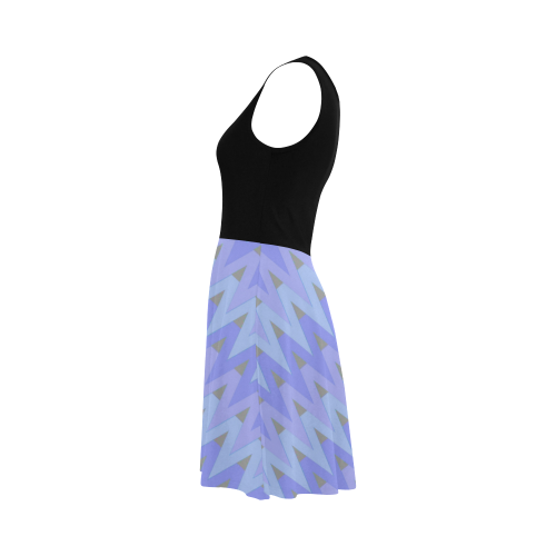 Cool Blues and Chevrons Atalanta Sundress (Model D04)